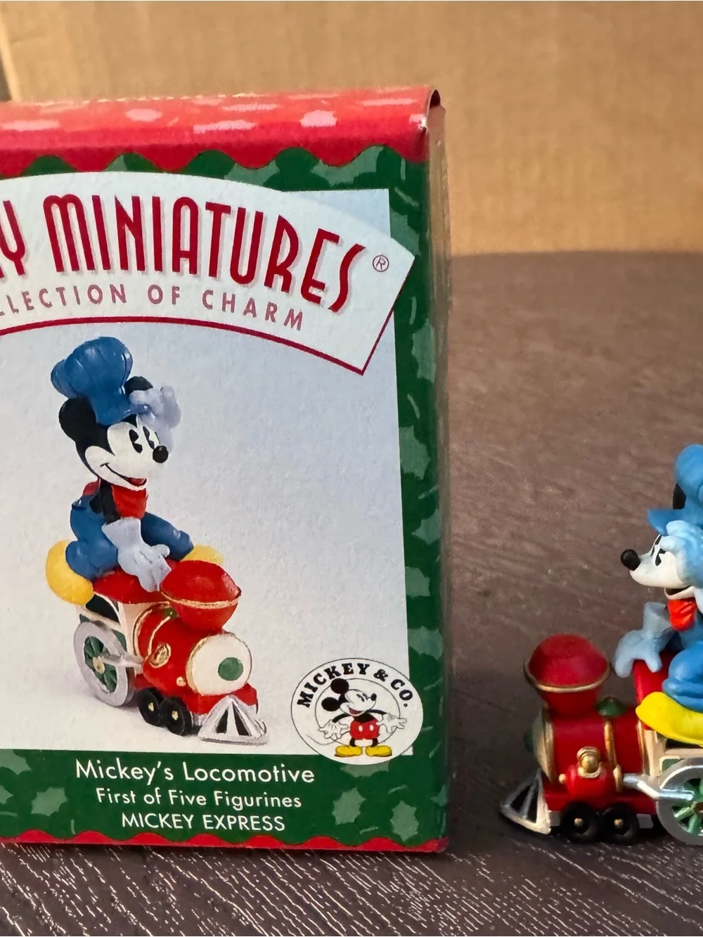 Hallmark Mickey Mouse Locomotive Figurine - Red & Blue